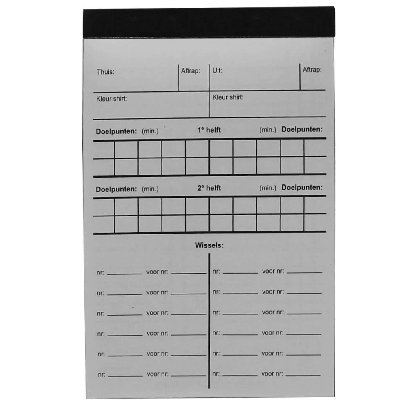 KNVB Scoreblokje Veldvoetbal