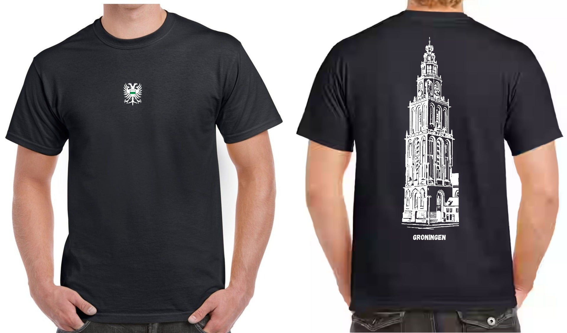 T-shirt Martinitoren Groningen Zwart