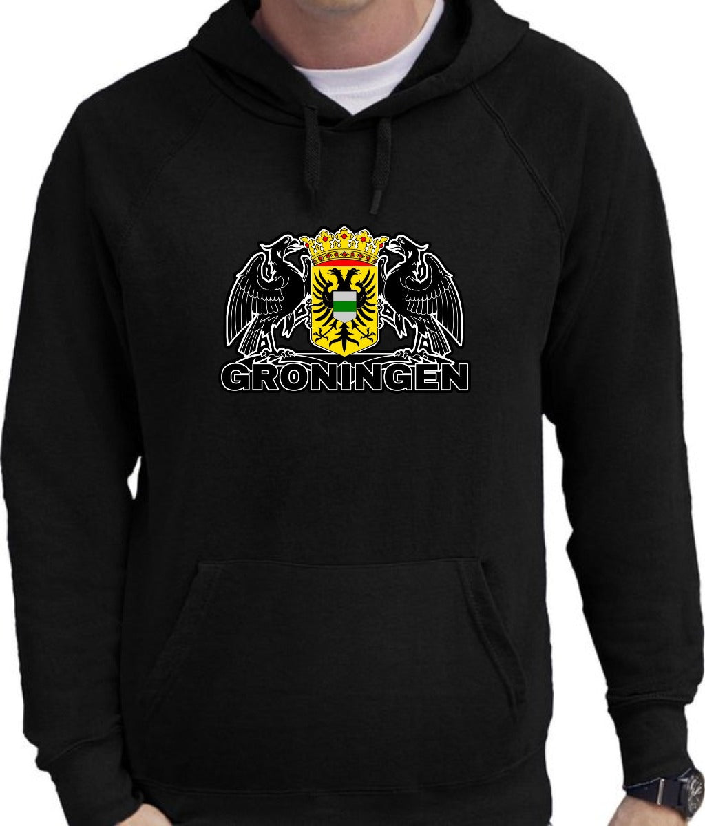 Hoodie stadswapen Groningen zwart