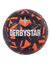 Derbystar Straatvoetbal Maat 5 Donkerblauw Oranje Zilver